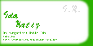 ida matiz business card